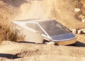 Cybertruck Struggles to Drive Up Steep Dirt Road