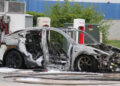Tesla Vehicle Burns to a Crisp at Supercharger Station