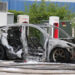 Tesla Vehicle Burns to a Crisp at Supercharger Station