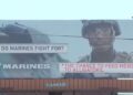 Marine Corps Billboard Defaced By Pro-Illegal Group