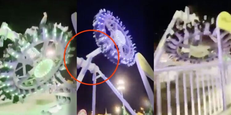 Horrifying Video Shows Amusement Park Ride Breaking Apart Mid-Ride