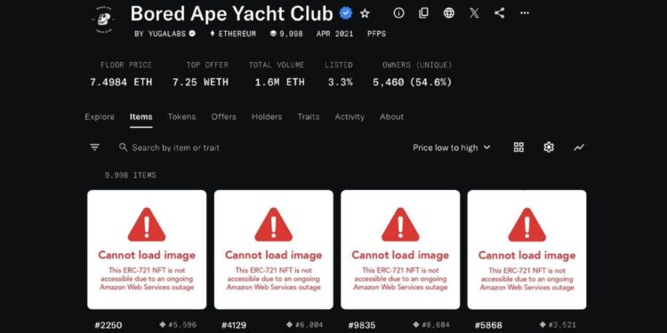 Oops! The AWS Outage Took Down Everybody’s Bored Apes