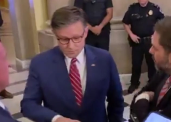 Arizona Sens. Gallego And Kelly Get In Mike Johnson’s Face About Not Swearing In Adelita Grijalva