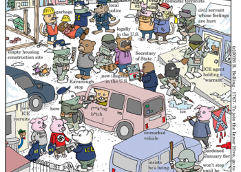 Tom the Dancing Bug looks at a busy, busy immigration enforcement operation