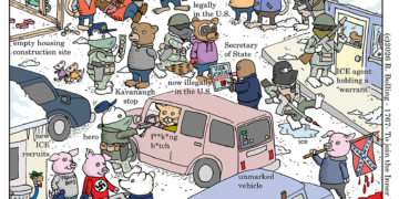 Tom the Dancing Bug looks at a busy, busy immigration enforcement operation