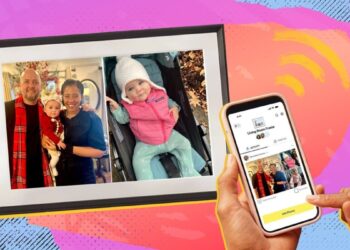 The Aura frame lets me upload toddler photos on the go